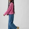 Dziecięcy sweter z dzianiny szydełkowej z okrągłym dekoltem w stylu oversize