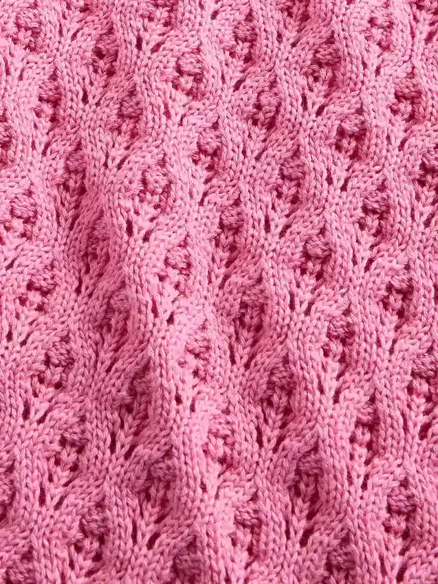 Dziecięcy sweter z dzianiny szydełkowej z okrągłym dekoltem w stylu oversize