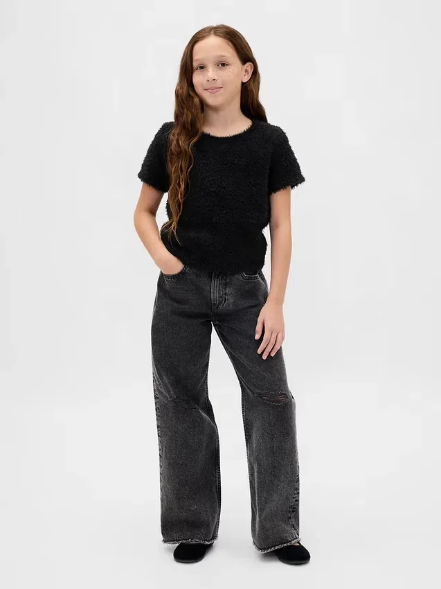 Dziecięcy sweter z dzianiny typu „eyelash”