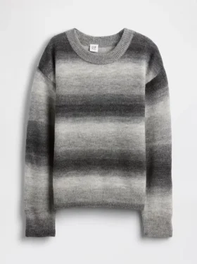 Dziecięcy sweter z luźnym krojem i okrągłym dekoltem w technice space-dye