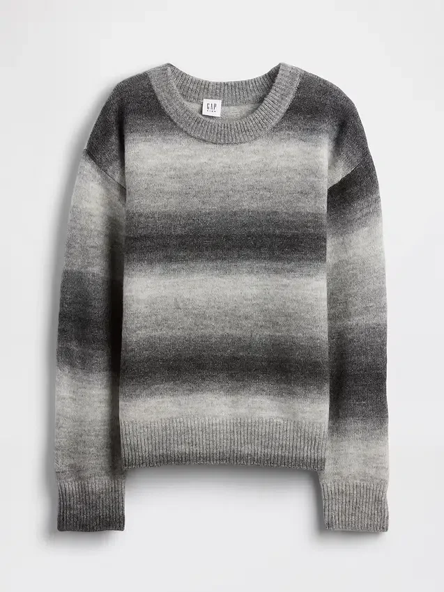 Dziecięcy sweter z luźnym krojem i okrągłym dekoltem w technice space-dye