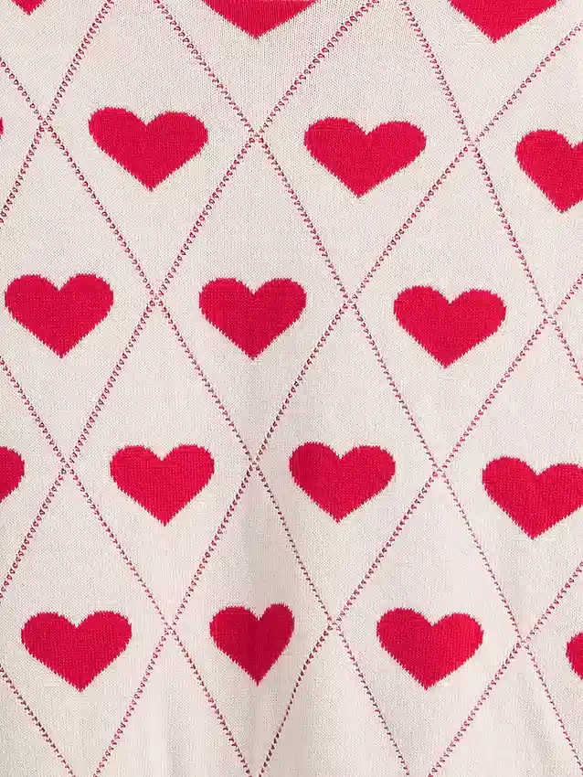 Dziecięcy sweter z okrągłym dekoltem i nadrukami w luźnym kroju