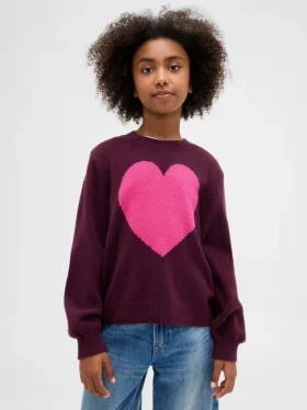 Dziecięcy sweter z okrągłym dekoltem z dzianiny CashSoft