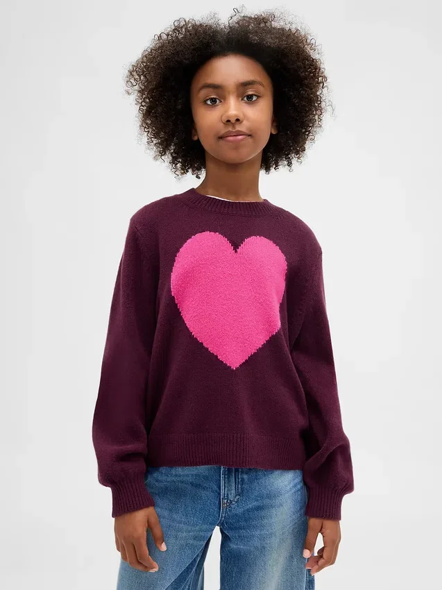 Dziecięcy sweter z okrągłym dekoltem z dzianiny CashSoft