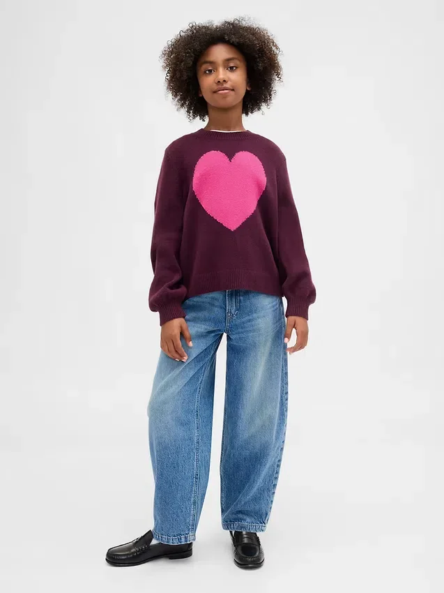 Dziecięcy sweter z okrągłym dekoltem z dzianiny CashSoft