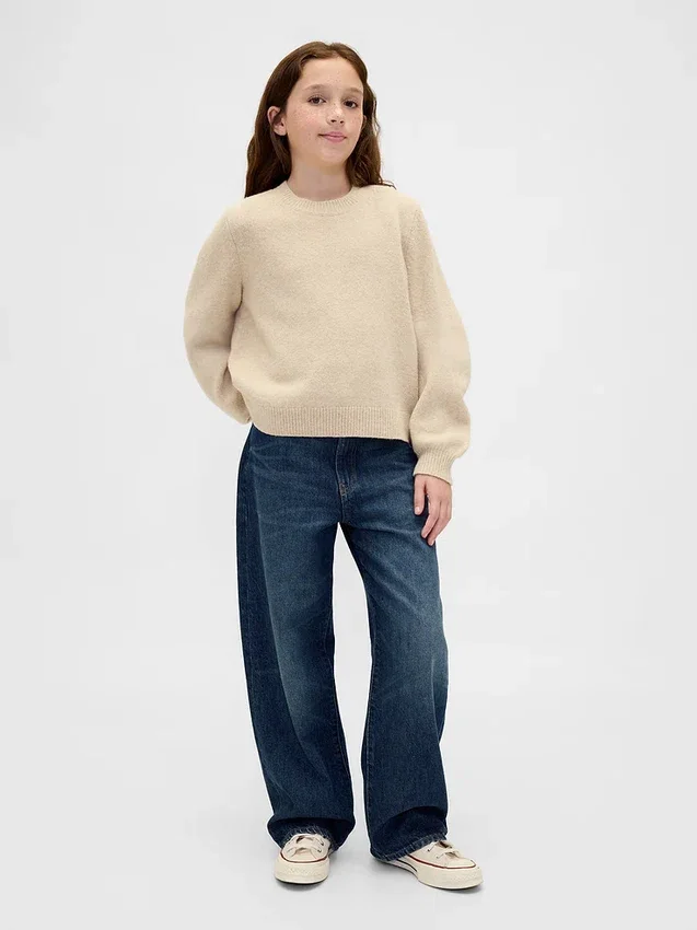 Dziecięcy sweter z okrągłym dekoltem z dzianiny CashSoft