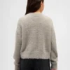 Dziecięcy sweter z okrągłym dekoltem z metalicznego dzianiny typu „eyelash”
