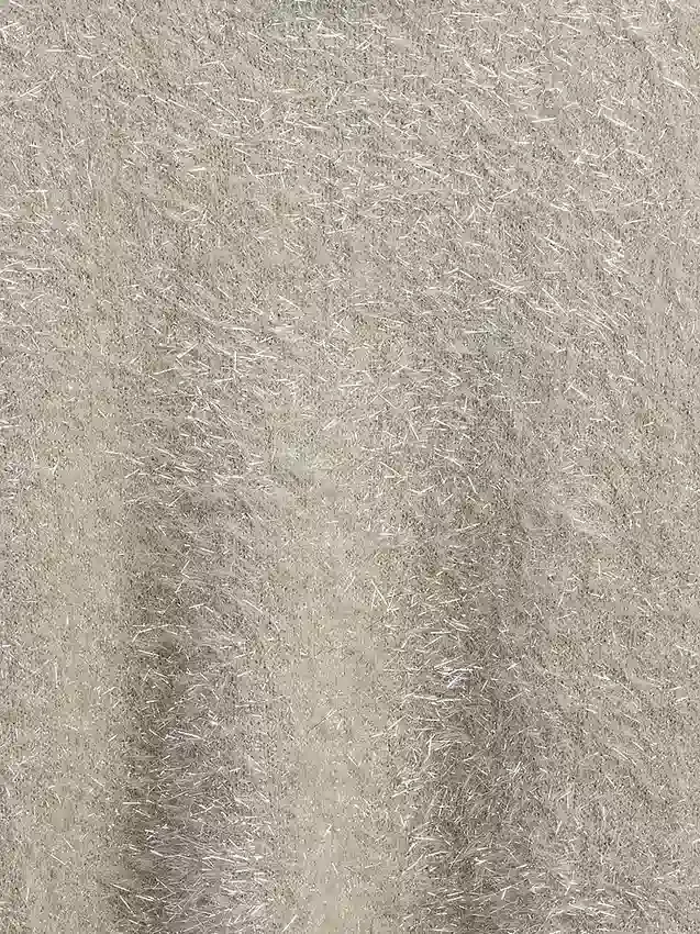 Dziecięcy sweter z okrągłym dekoltem z metalicznego dzianiny typu „eyelash”