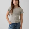 Dziecięcy T-shirt dopasowany z różnobarwnym ściągaczem