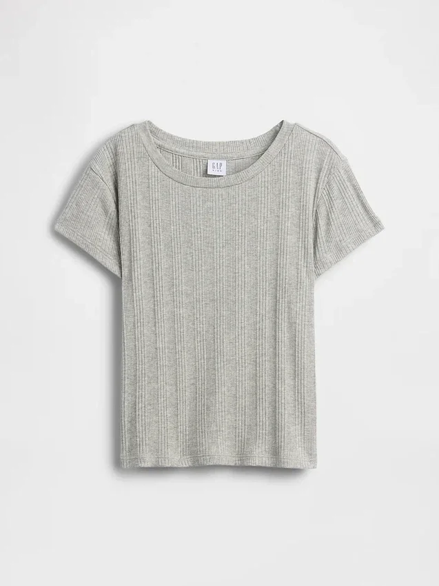 Dziecięcy T-shirt dopasowany z różnobarwnym ściągaczem