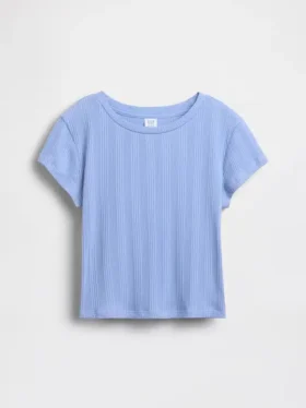 Dziecięcy T-shirt dopasowany z różnobarwnym ściągaczem