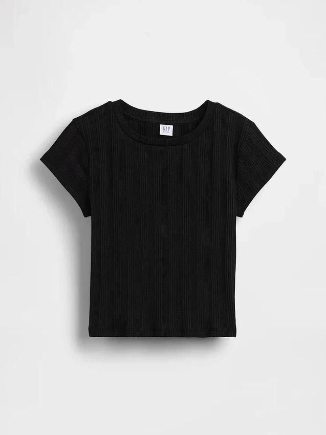 Dziecięcy T-shirt dopasowany z różnobarwnym ściągaczem