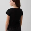 Dziecięcy T-shirt dopasowany z różnobarwnym ściągaczem