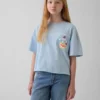 Dziecięcy T-shirt Hello Kitty o oversize'owym, prostym kroju