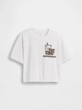 Dziecięcy T-shirt Hello Kitty o oversize’owym, prostym kroju