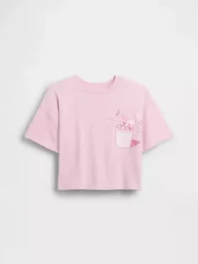 Dziecięcy T-shirt Hello Kitty o oversize’owym, prostym kroju