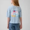 Dziecięcy T-shirt Hello Kitty o oversize'owym, prostym kroju