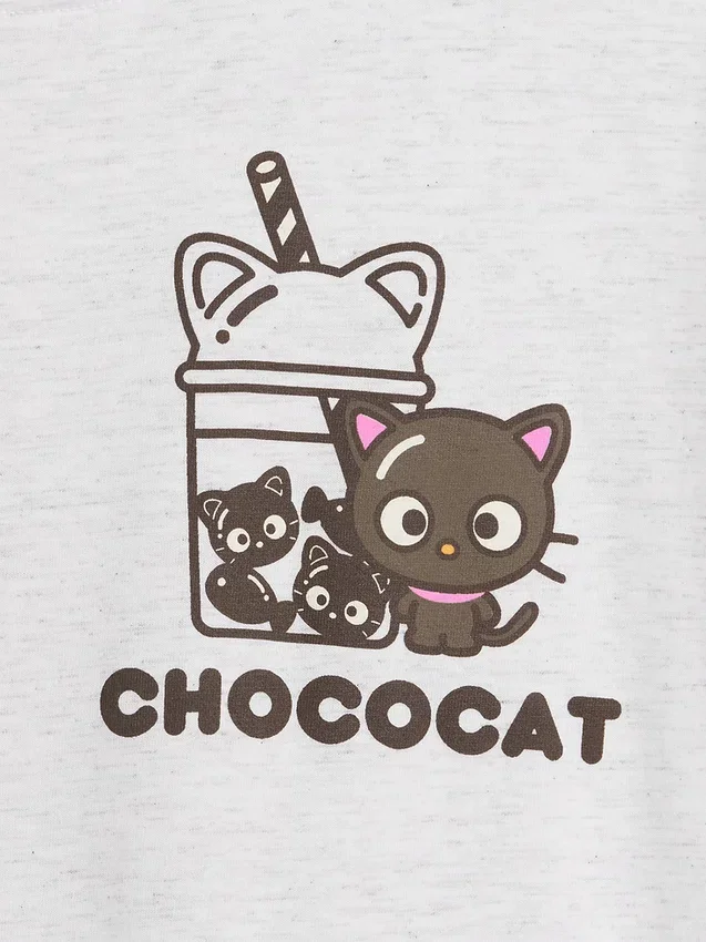 Dziecięcy T-shirt Hello Kitty o oversize'owym, prostym kroju