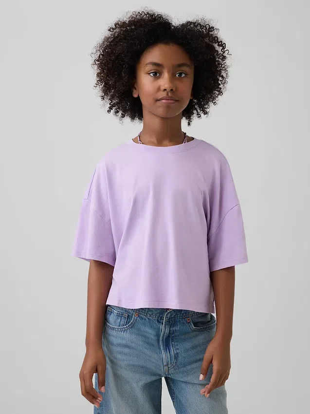 Dziecięcy T-shirt oversize o prostym kroju