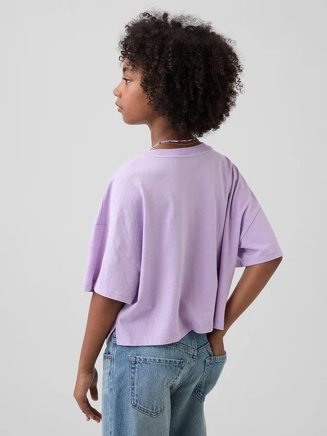 Dziecięcy T-shirt oversize o prostym kroju