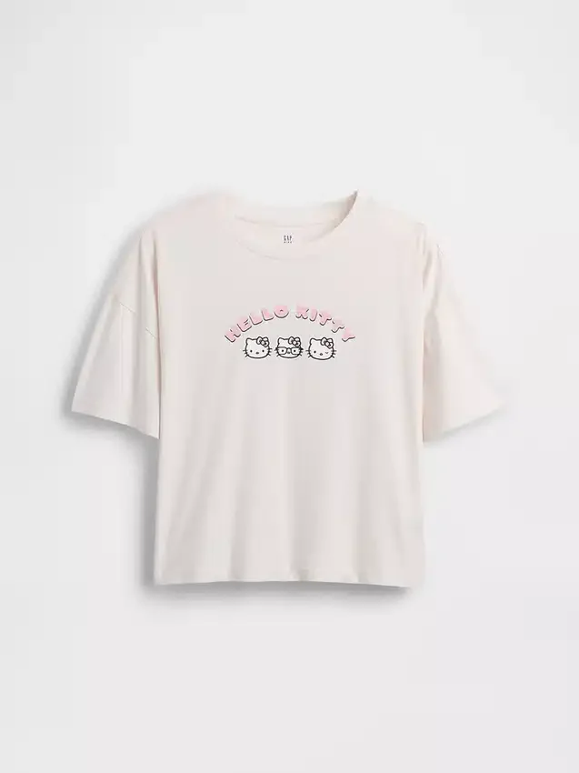 Dziecięcy T-shirt oversize o prostym kroju z motywem Sanrio