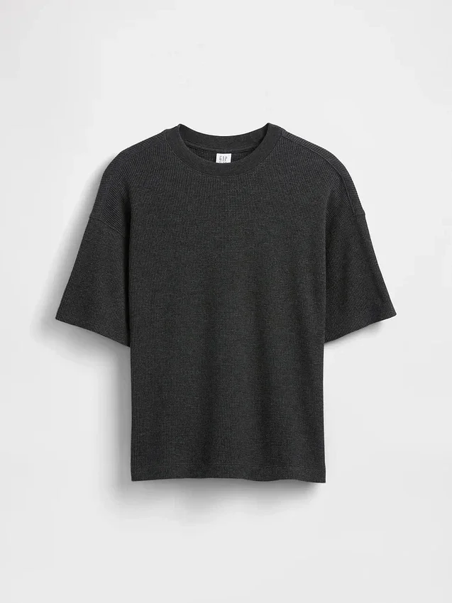 Dziecięcy T-shirt oversize z dzianiny waflowej