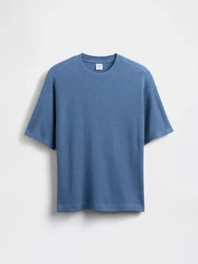 Dziecięcy T-shirt oversize z dzianiny waflowej