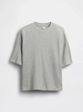 Dziecięcy T-shirt oversize z dzianiny waflowej