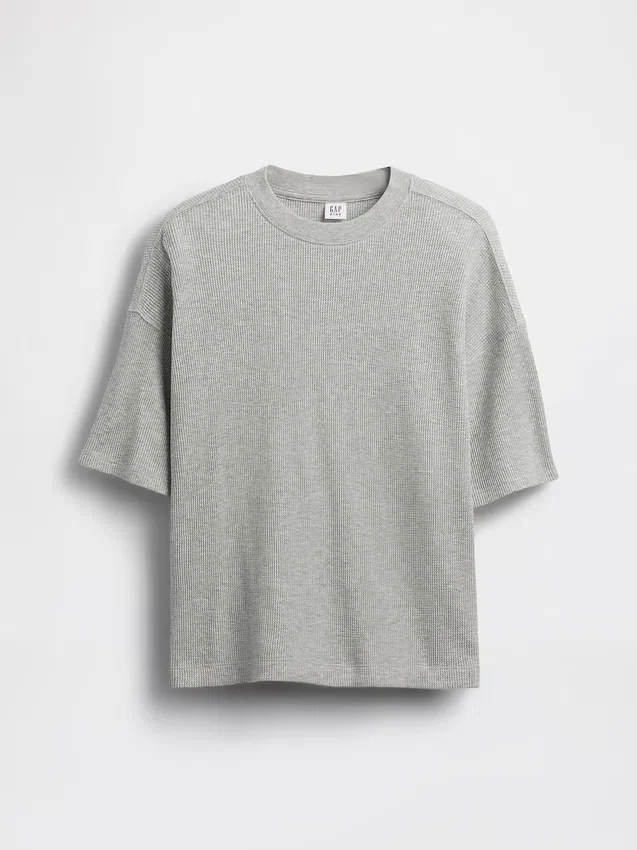 Dziecięcy T-shirt oversize z dzianiny waflowej