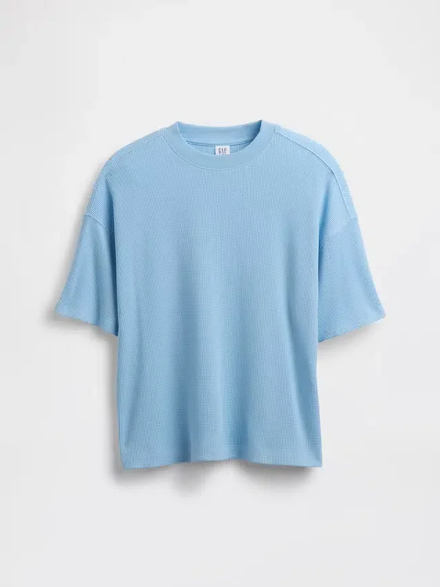 Dziecięcy T-shirt oversize z dzianiny waflowej