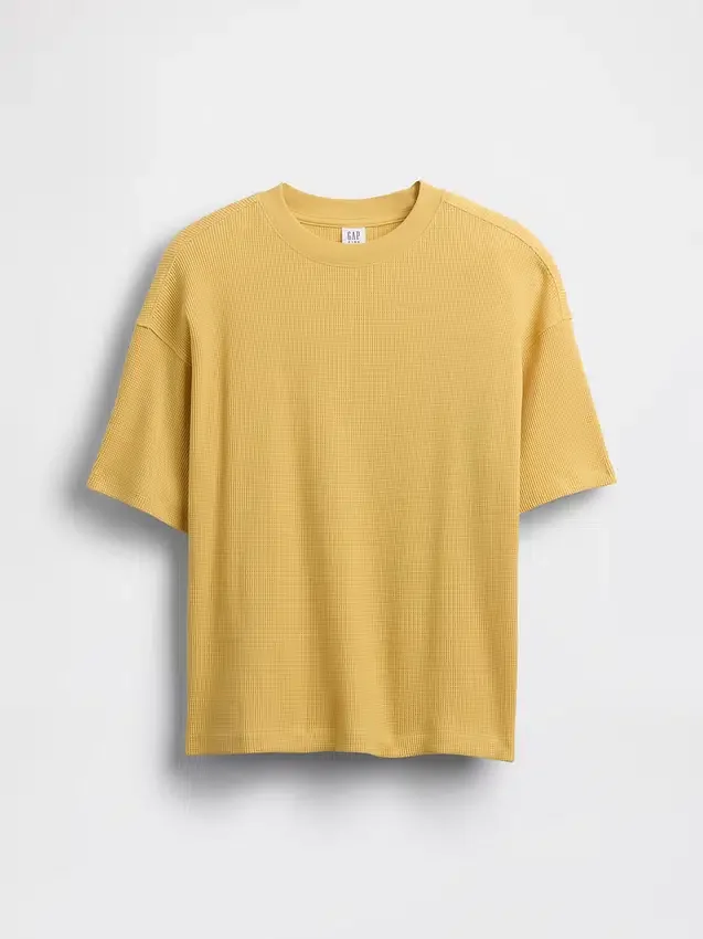 Dziecięcy T-shirt oversize z dzianiny waflowej