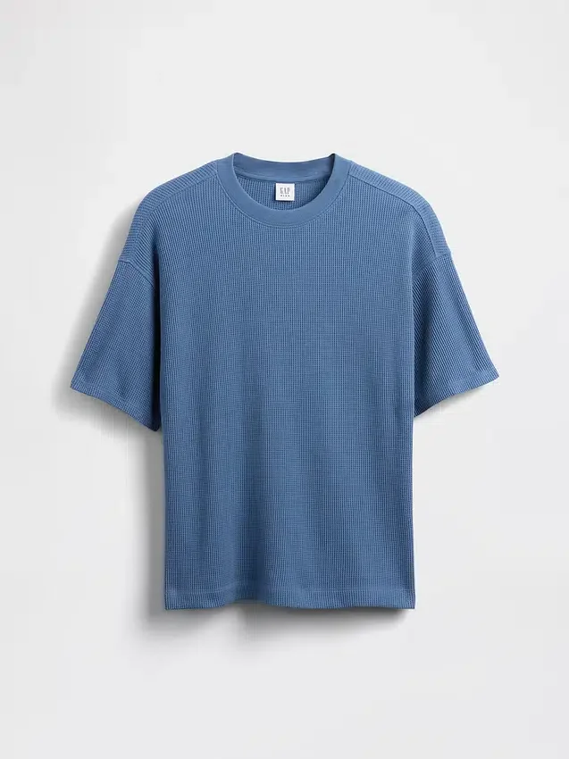 Dziecięcy T-shirt oversize z dzianiny waflowej