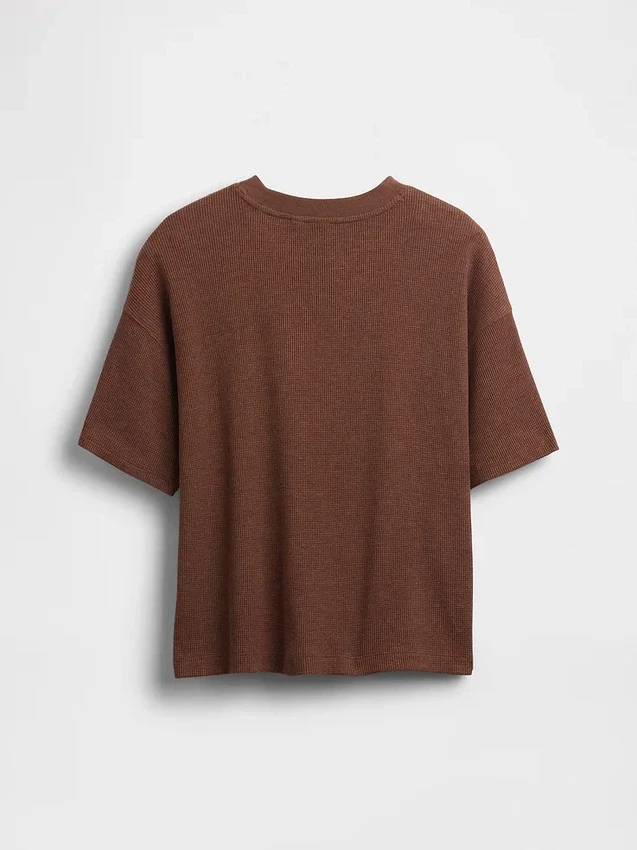 Dziecięcy T-shirt oversize z dzianiny waflowej