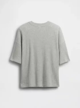 Dziecięcy T-shirt oversize z dzianiny waflowej