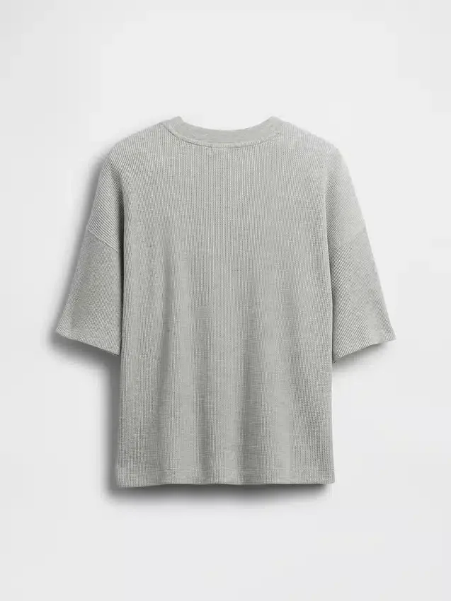Dziecięcy T-shirt oversize z dzianiny waflowej