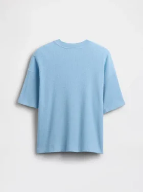 Dziecięcy T-shirt oversize z dzianiny waflowej