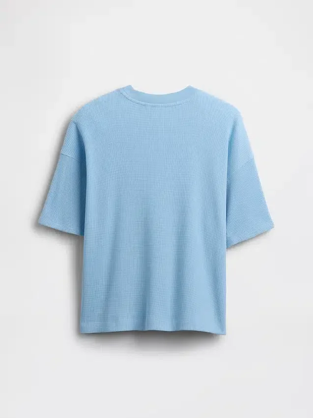 Dziecięcy T-shirt oversize z dzianiny waflowej