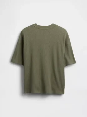 Dziecięcy T-shirt oversize z dzianiny waflowej