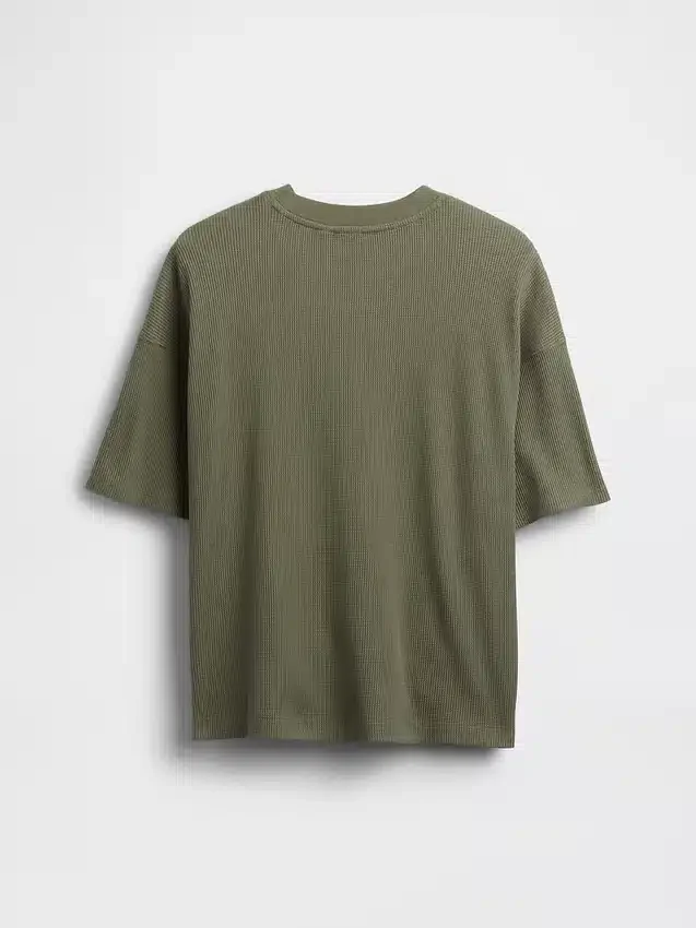 Dziecięcy T-shirt oversize z dzianiny waflowej
