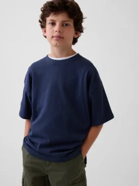 Dziecięcy T-shirt oversize z grubej dzianiny