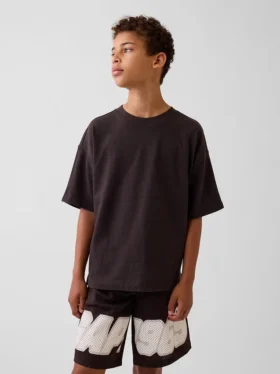 Dziecięcy T-shirt oversize z grubej dzianiny
