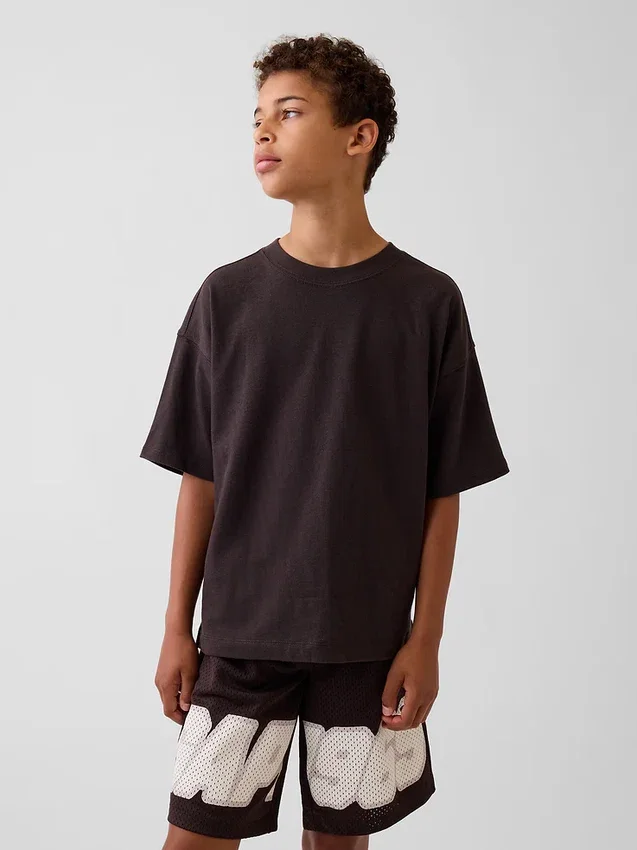 Dziecięcy T-shirt oversize z grubej dzianiny