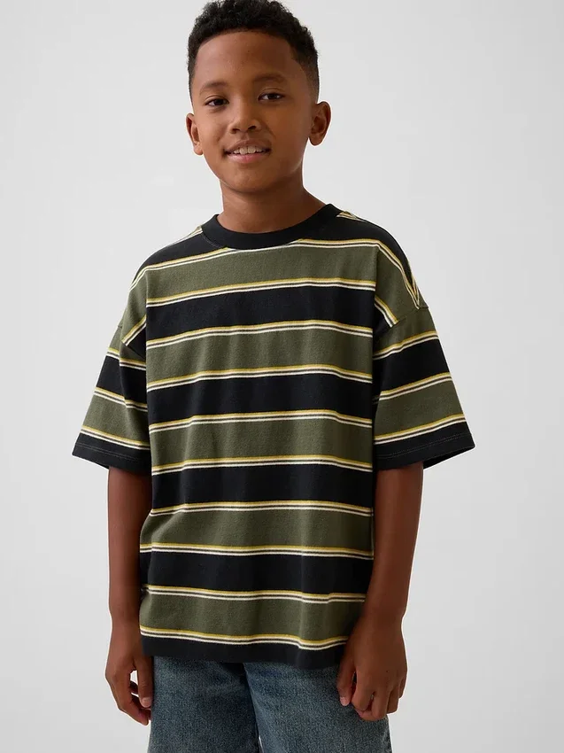 Dziecięcy T-shirt oversize z grubej dzianiny
