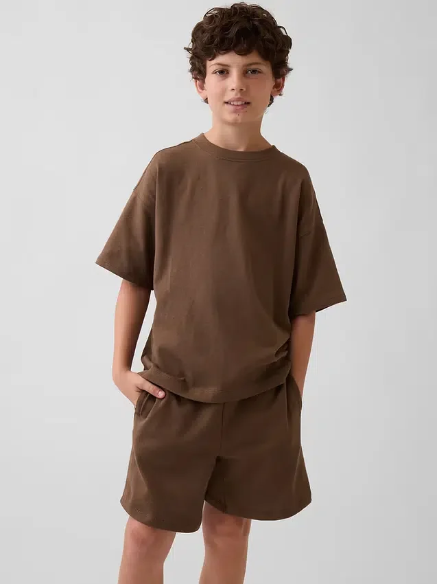 Dziecięcy T-shirt oversize z grubej dzianiny