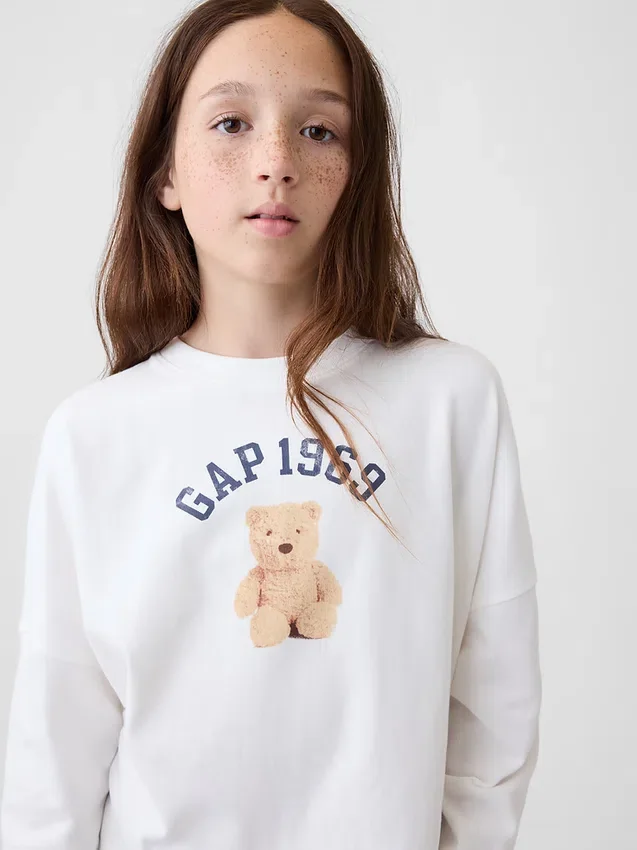Dziecięcy T-shirt oversize z grubej dzianiny