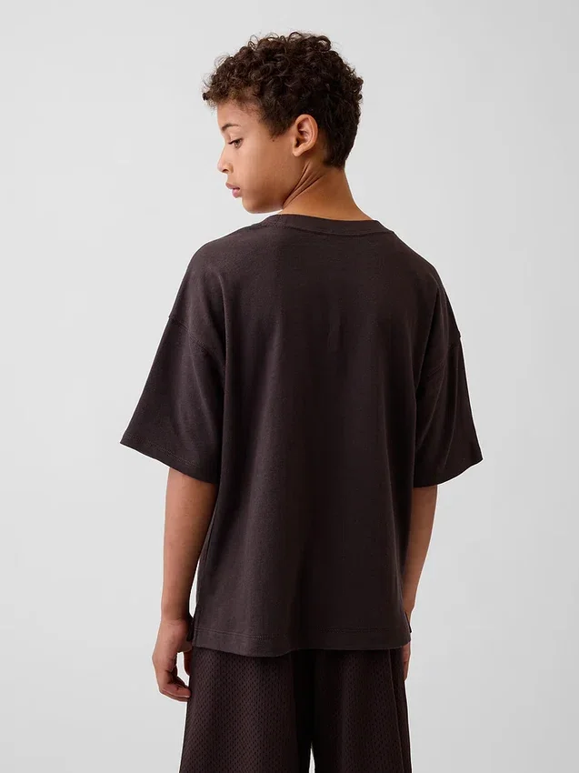 Dziecięcy T-shirt oversize z grubej dzianiny