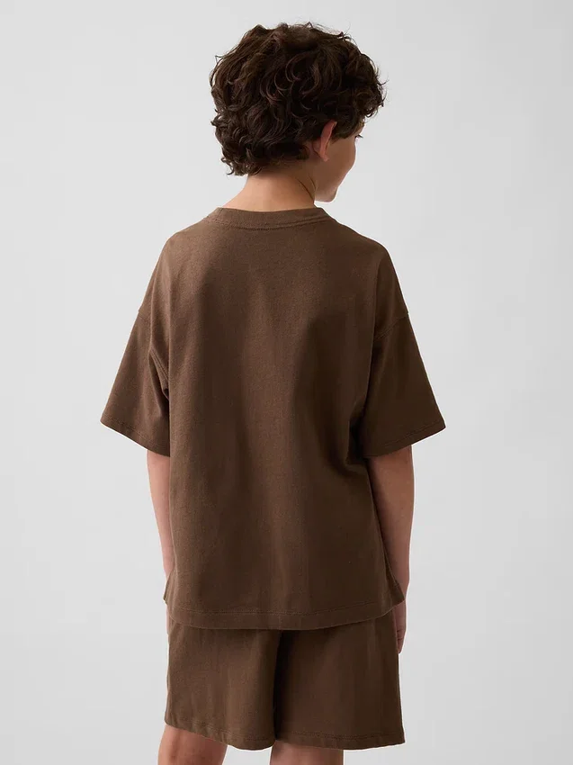 Dziecięcy T-shirt oversize z grubej dzianiny