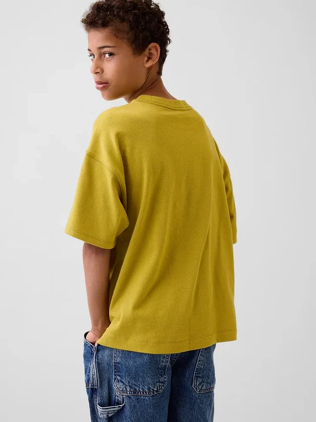Dziecięcy T-shirt oversize z grubej dzianiny
