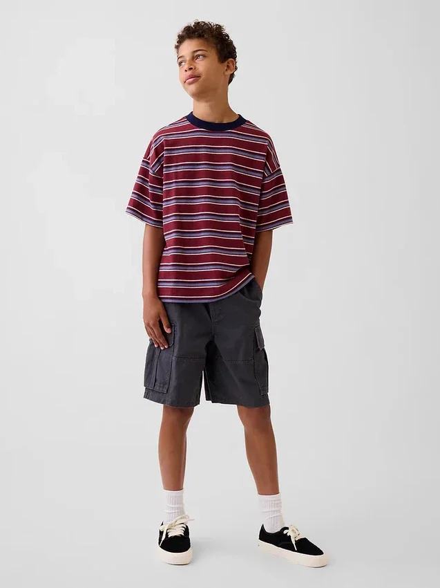 Dziecięcy T-shirt oversize z grubej dzianiny