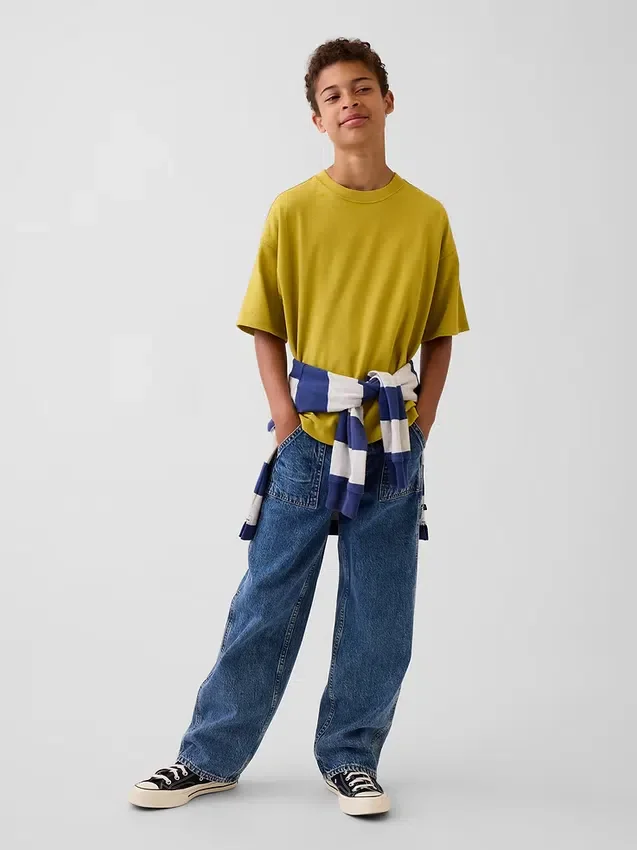 Dziecięcy T-shirt oversize z grubej dzianiny